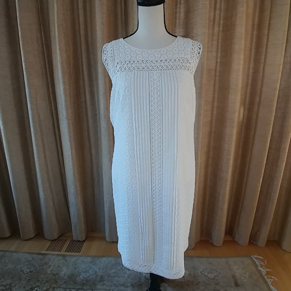 Adrianna Papell sleeveless eyelet dress